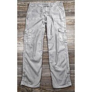 Level 99 Pants Womens 32 (35x29) Linen Lyocell Jogger Utility Cargo Beigish Grey